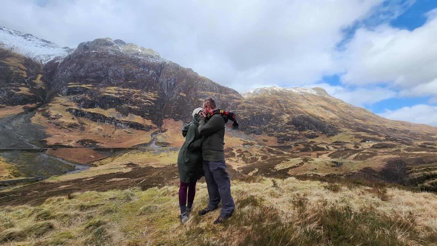 The sweetest proposal in Scotland for J &amp; E ✨⛰️
J told me &ldquo;the whole country is a proposal spot it&rsquo;s so beautiful&rdquo; and he planned for this spot after visiting years ago. 
Proposals aren&rsquo;t supposed to be this over the top p