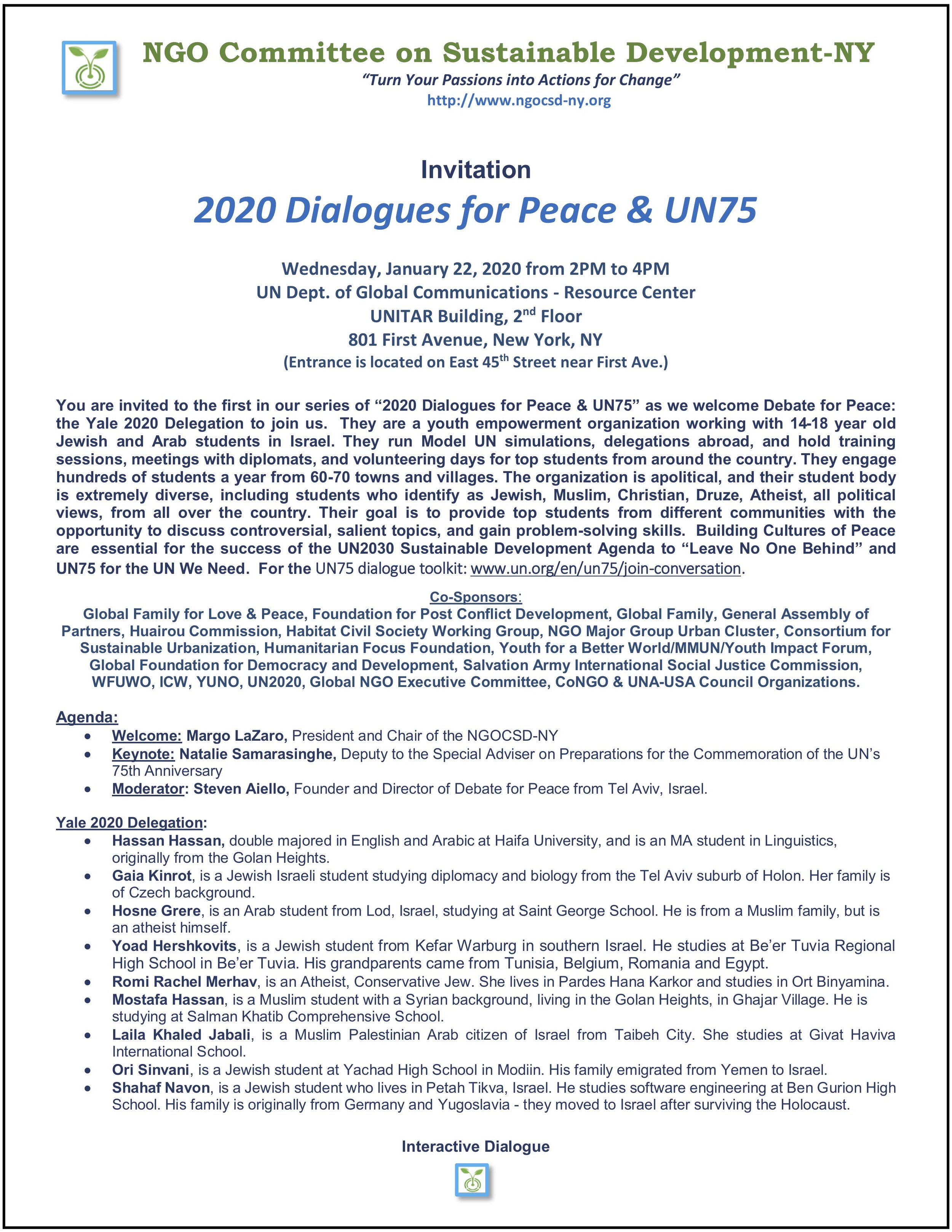 NGOCSD-NY 2020 Dialogues for Peace & UN75 Invitation 1-22-2020 A3.jpg