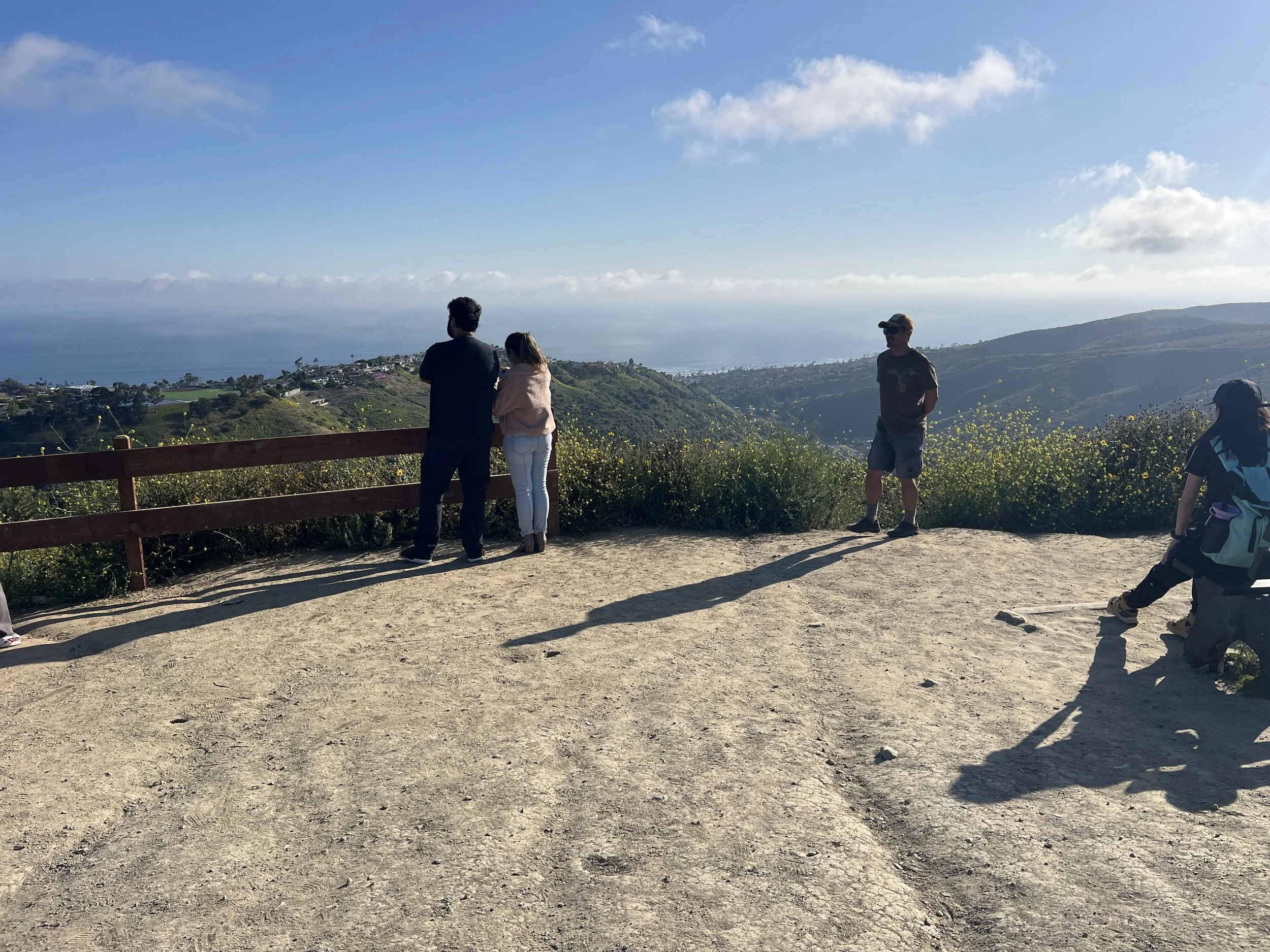 Hikers at the Top of the World viewpoint above Laguna Beach