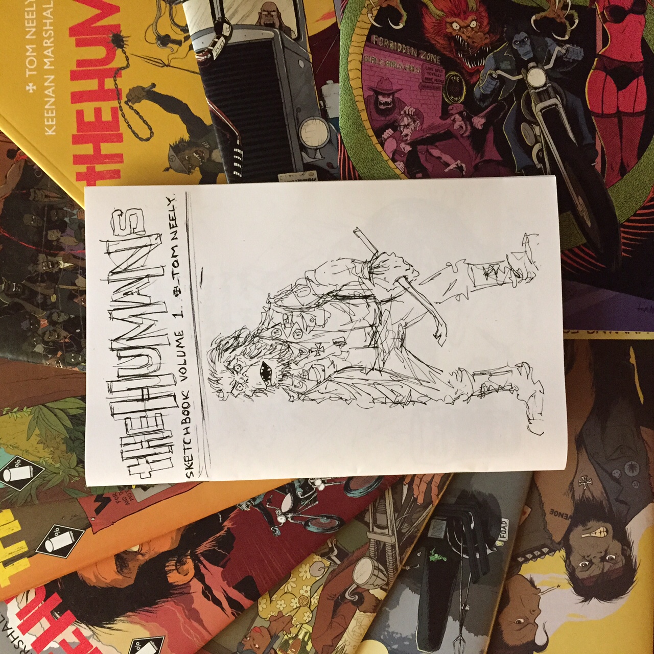 We printed a few HUMANS Sketchbooks for the trip.