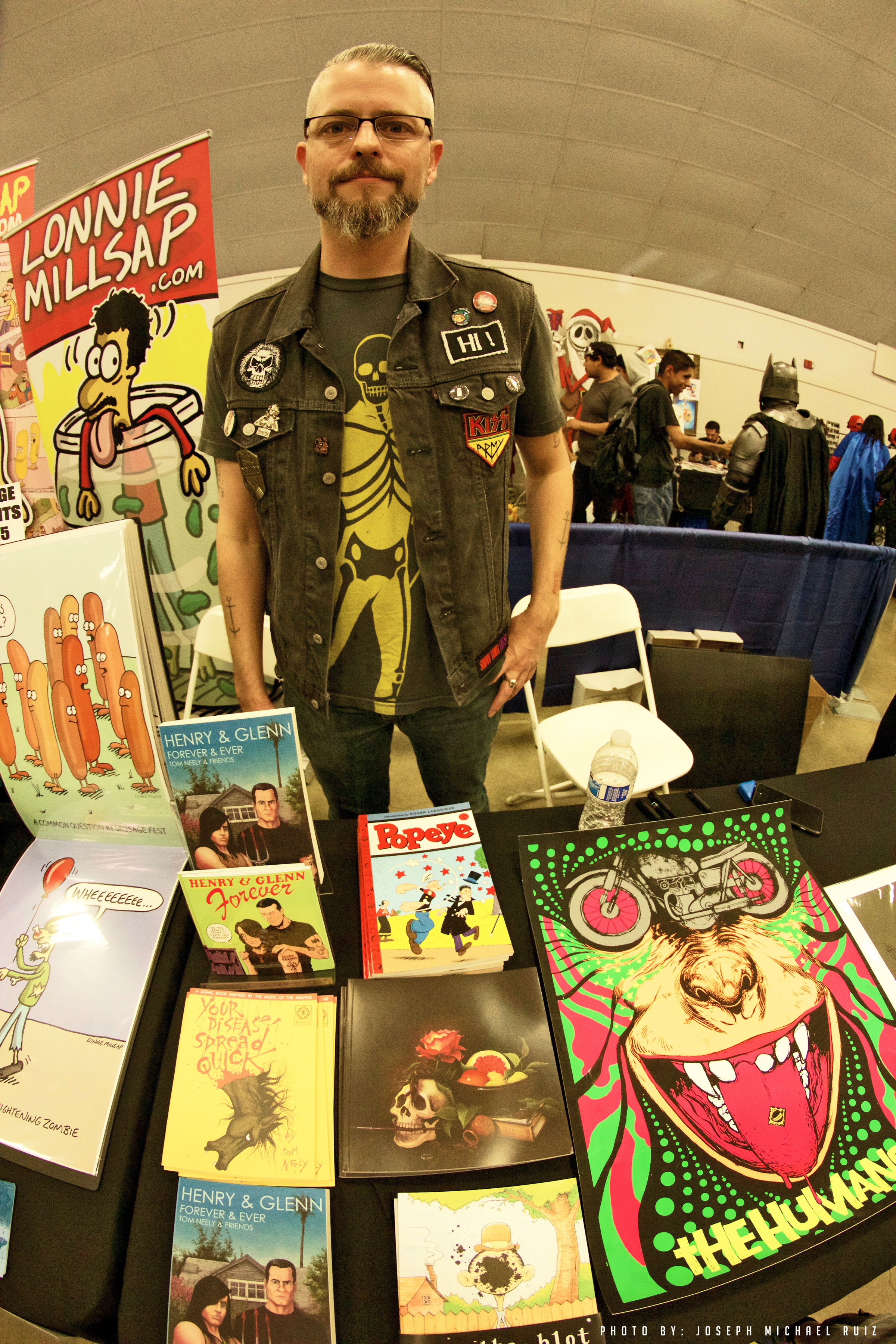 Tom Neely with his other works: The Blot, The Wolf, Popeye Collection (IDW -featuring Tom and several other artists), Your Disease Spread Quick, and the cult classic Henry & Glenn Forever & Ever.