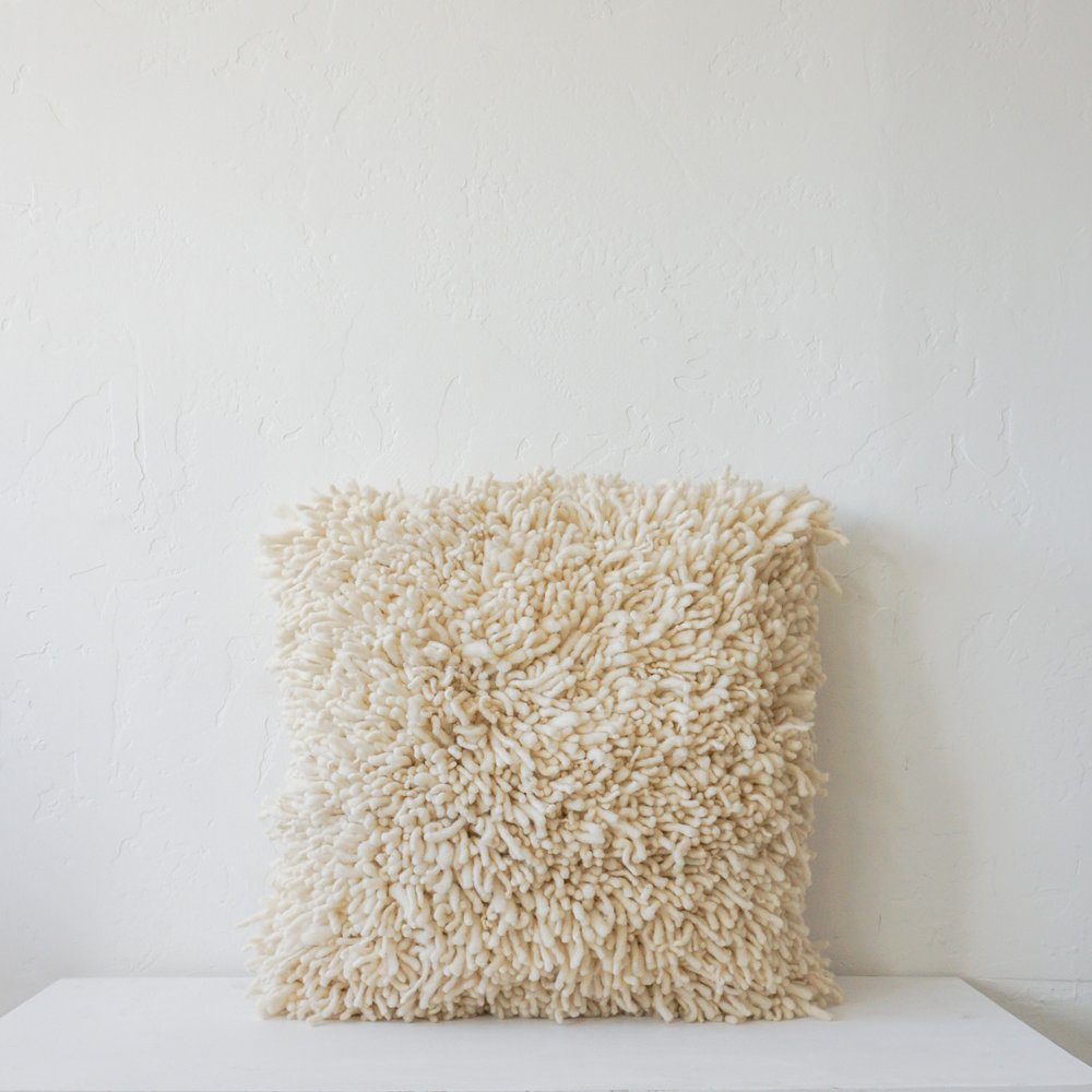 Shaggy White Pillow