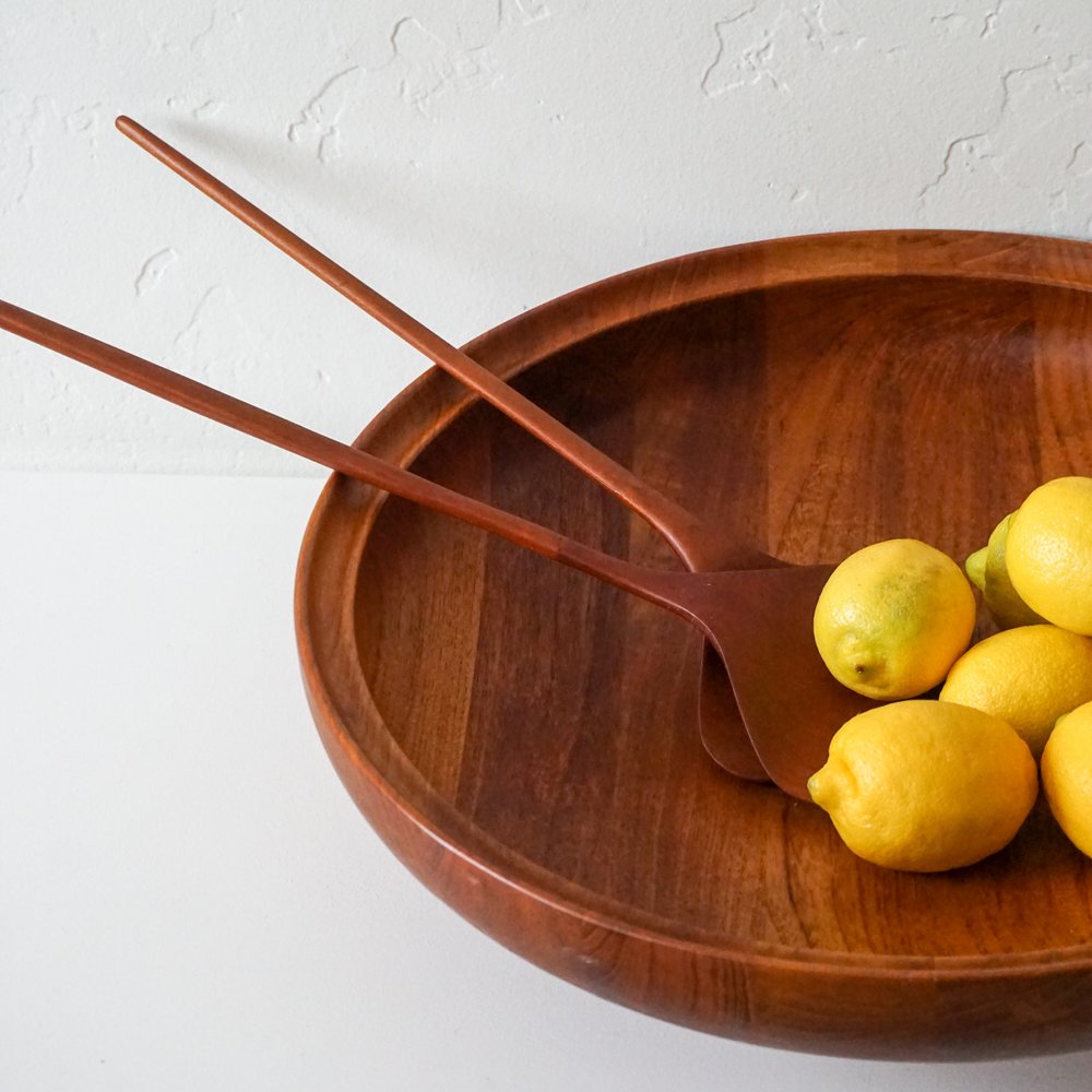 Vintage Teak Serving Bowl