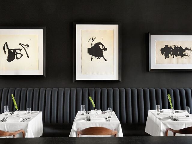 Sleek, black &amp; white design by @davidkentrichardson creates the perfect atmosphere from a delicious meal by @billiejeanstl .