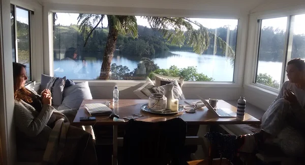 We could have stayed the whole trip here - with stunning views, kayaks, swimming, a fireplace, wine and board games.