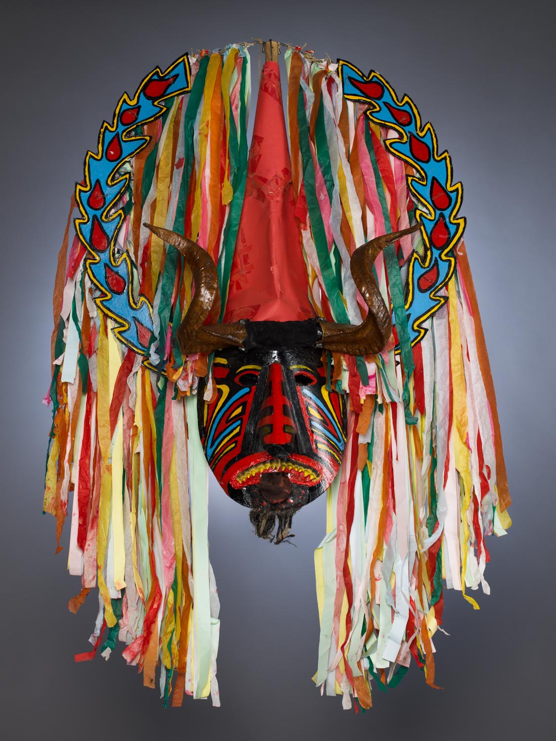  Portuguese Masquerade Costume Mask. Photographed for Dr. Anthony Shelton's book: Heaven &amp; Hell, 2014. MOA CAT: 2956/199 a c.2010. By Caretos da Lagoa, Portugal: Coimbra, Mira 
