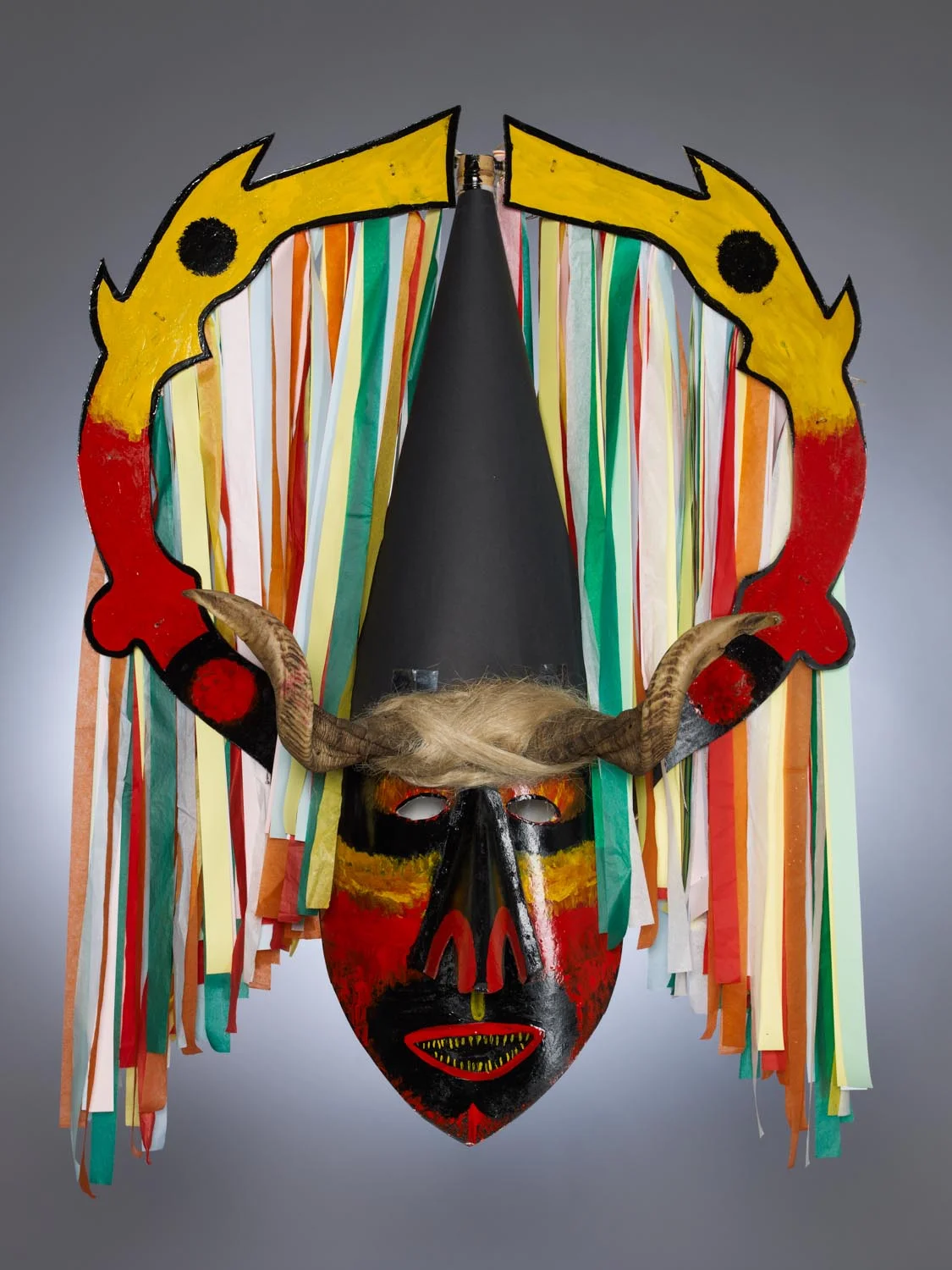 Portuguese Masquerade Costume Mask. Photographed for Dr. Anthony Shelton's book: Heaven & Hell, 2014. MOA CAT: 2956/200 a c.2010. By Caretos da Lagoa, Portugal: Coimbra, Mira.