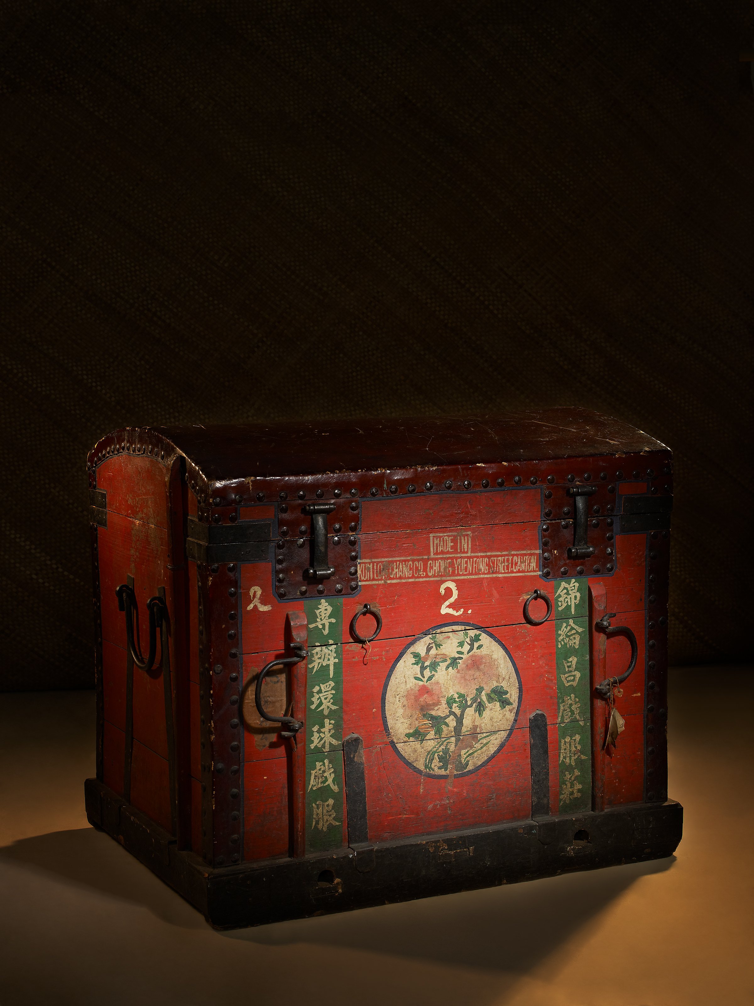 Red Trunk used for storing Cantonese Opera items
