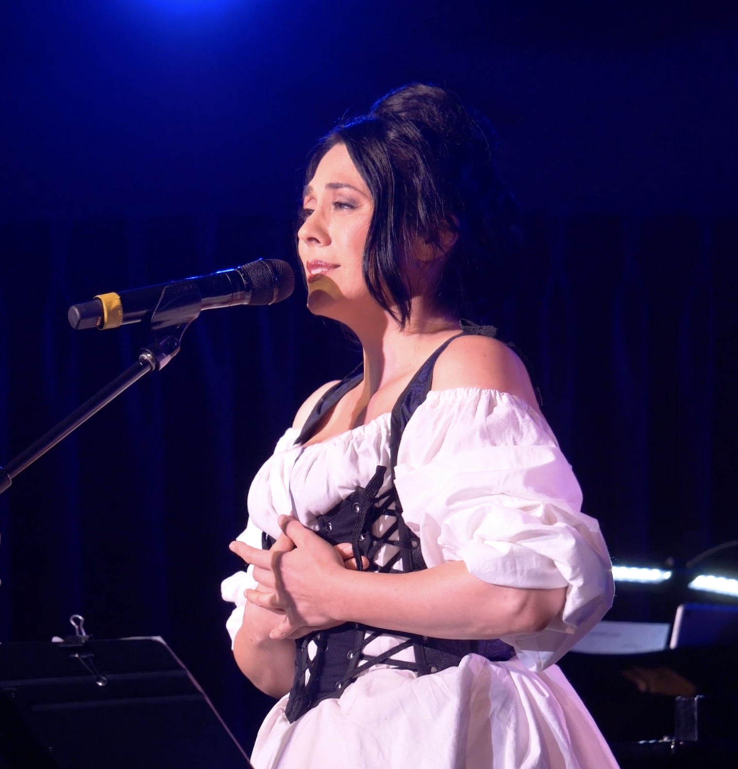 Satomi Hofmann performing original 'Sushi Schnitzel' Cabaret Set at The Green Room 42 ©2024
