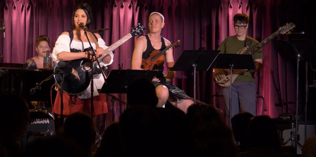 Satomi Hofmann performing original 'Sushi Schnitzel' Cabaret Set at The Green Room 42 ©2024