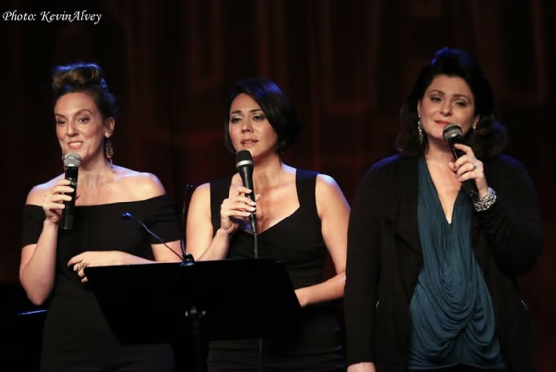 Katharine Heaton, Satomi Hofmann, and Michele McConnell Sing Sondheim at BCEFA Event 2016 © Kevin Alvey