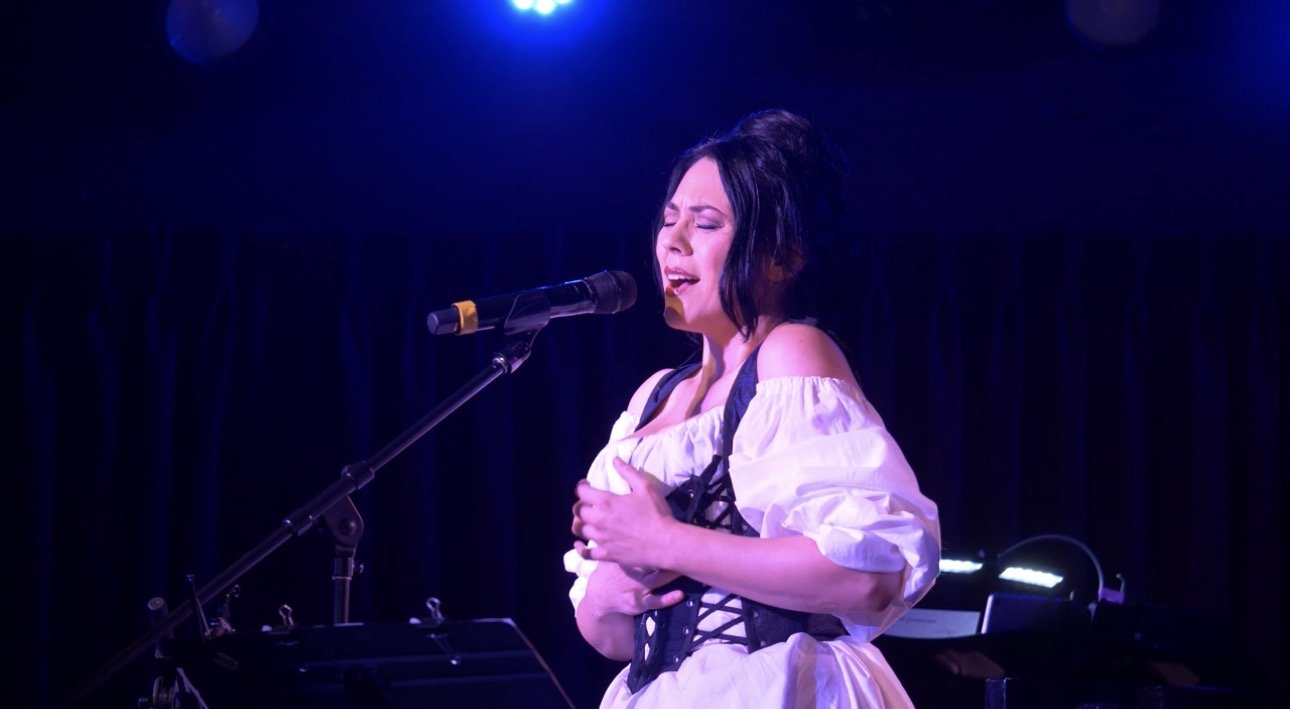 Satomi Hofmann performing original 'Sushi Schnitzel' Cabaret Set at The Green Room 42 ©2024