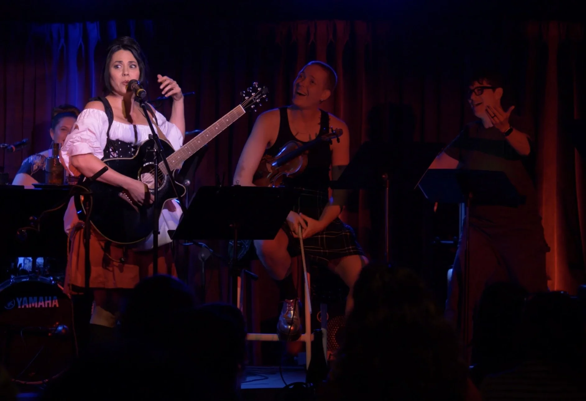 Satomi Hofmann performing original 'Sushi Schnitzel' Cabaret Set at The Green Room 42 ©2024