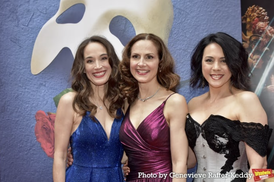 Elizabeth Welch, Kelly Jeanne Grant, and Satomi Hofmann at the closing of The Phantom of the Opera on Broadway  © Genevieve Rafter-Keddy 2023