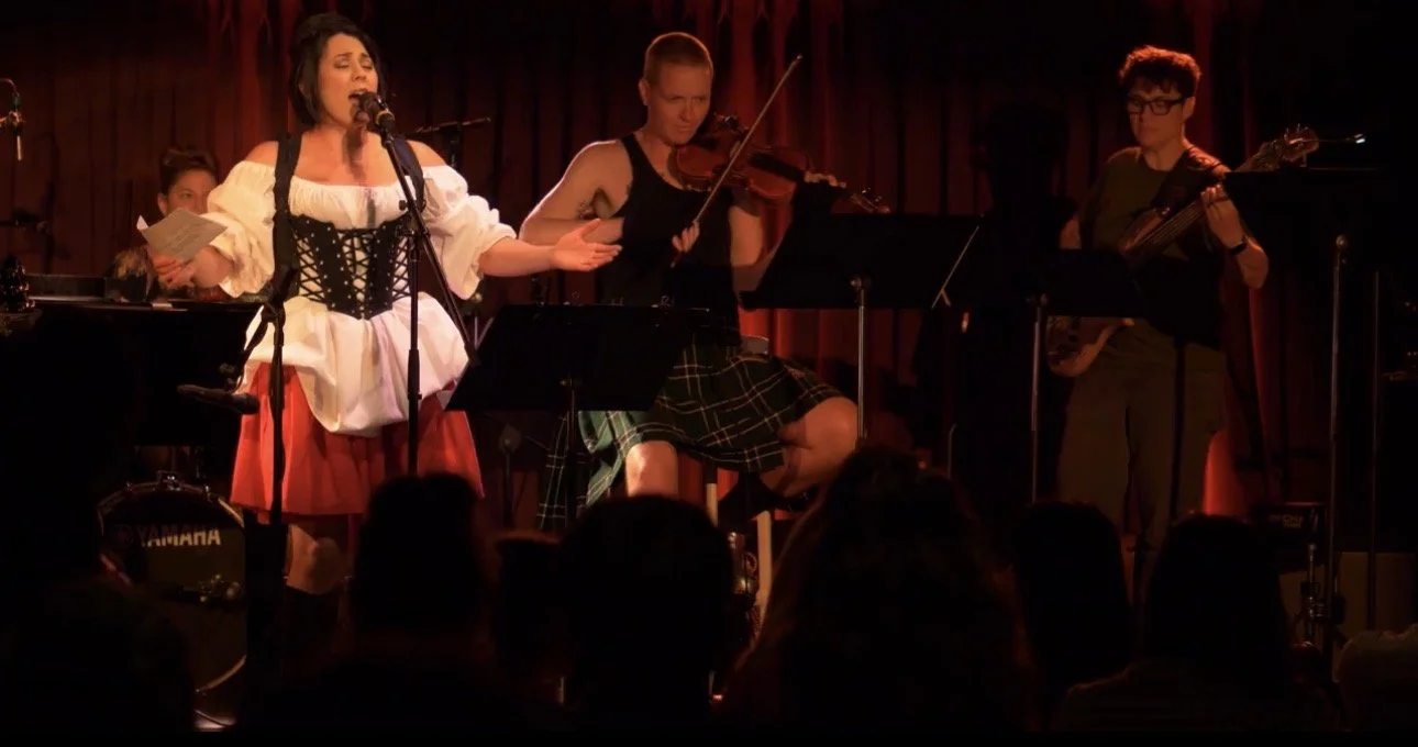 Satomi Hofmann performing original 'Sushi Schnitzel' Cabaret Set at The Green Room 42 ©2024
