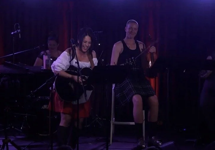 Satomi Hofmann performing original 'Sushi Schnitzel' Cabaret Set at The Green Room 42 ©2024