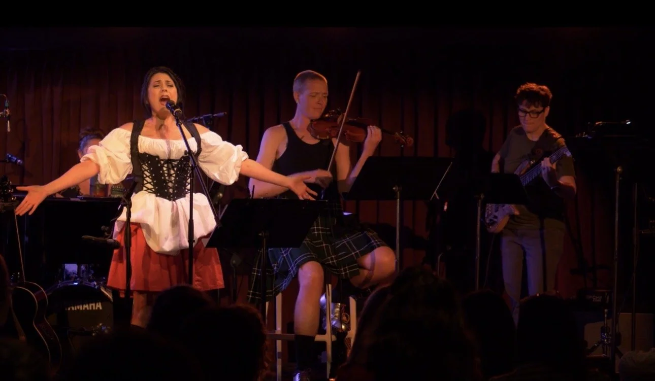 Satomi Hofmann performing original 'Sushi Schnitzel' Cabaret Set at The Green Room 42 ©2024