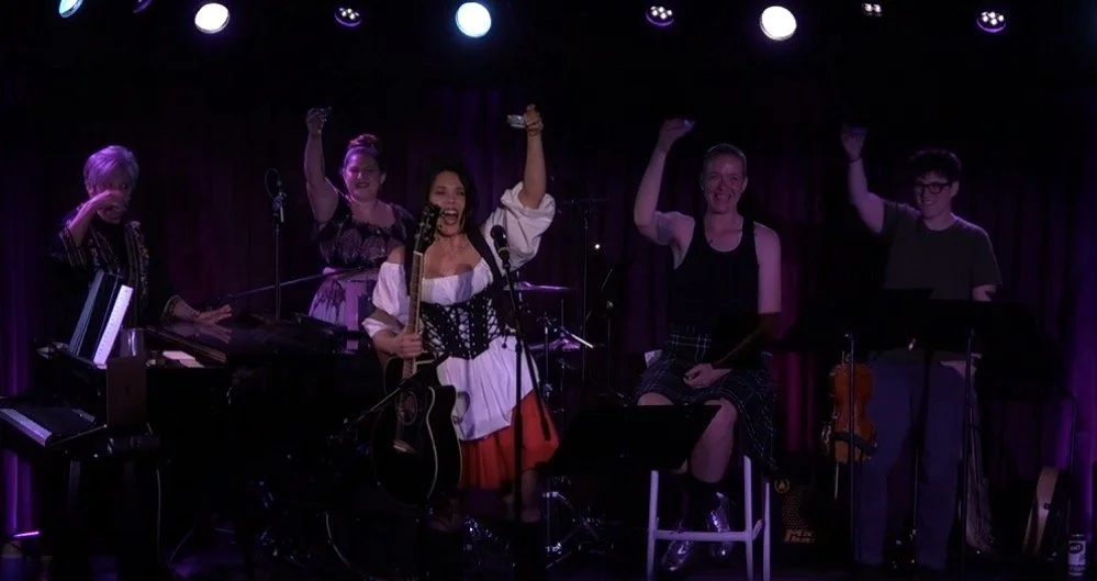 Satomi Hofmann performing original 'Sushi Schnitzel' Cabaret Set at The Green Room 42 ©2024