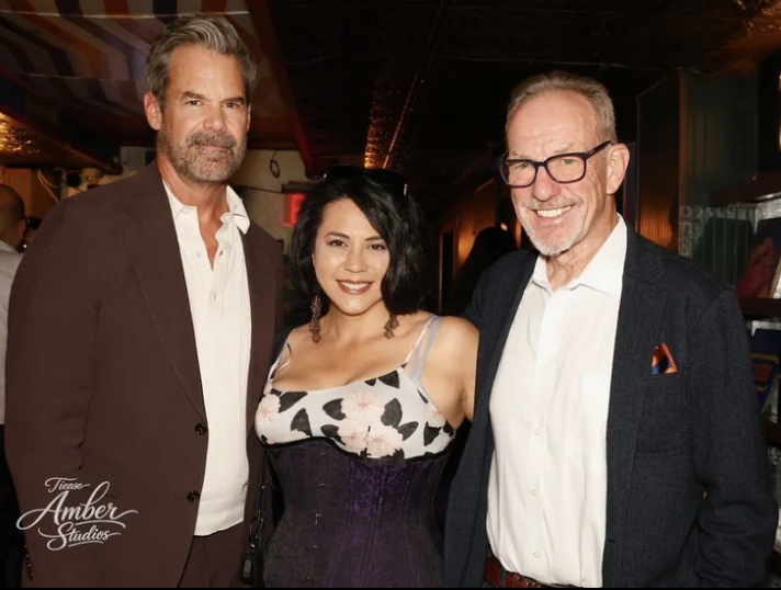 Tuc Watkins, Satomi Hofmann, and Nick Wilkinson at the Pre-Launch Cast Party for 'Death on the Brandywine © Tiease Amber Studios 2026