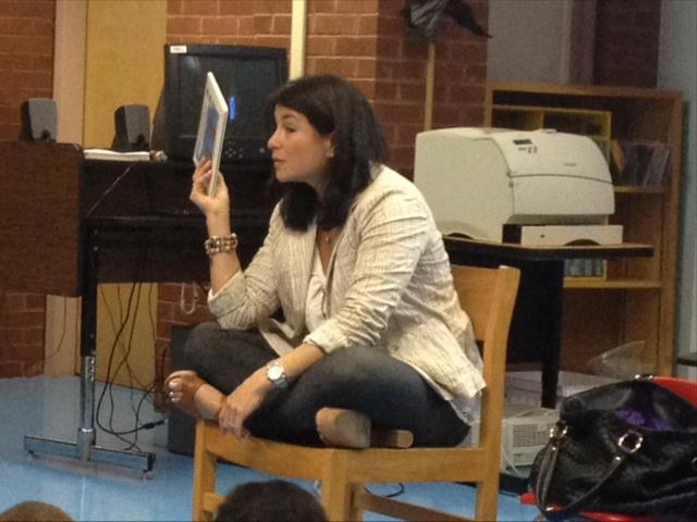 Allison sharing her story with students.