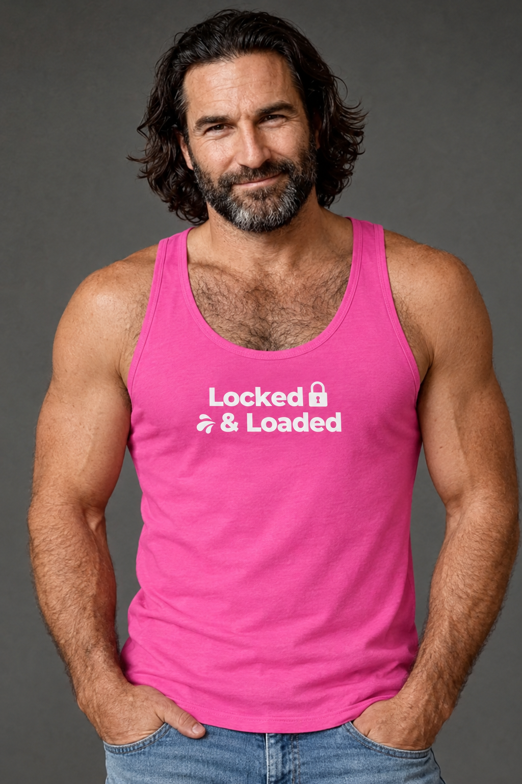 Rugged Man in Locked & Loaded Tank Top.png