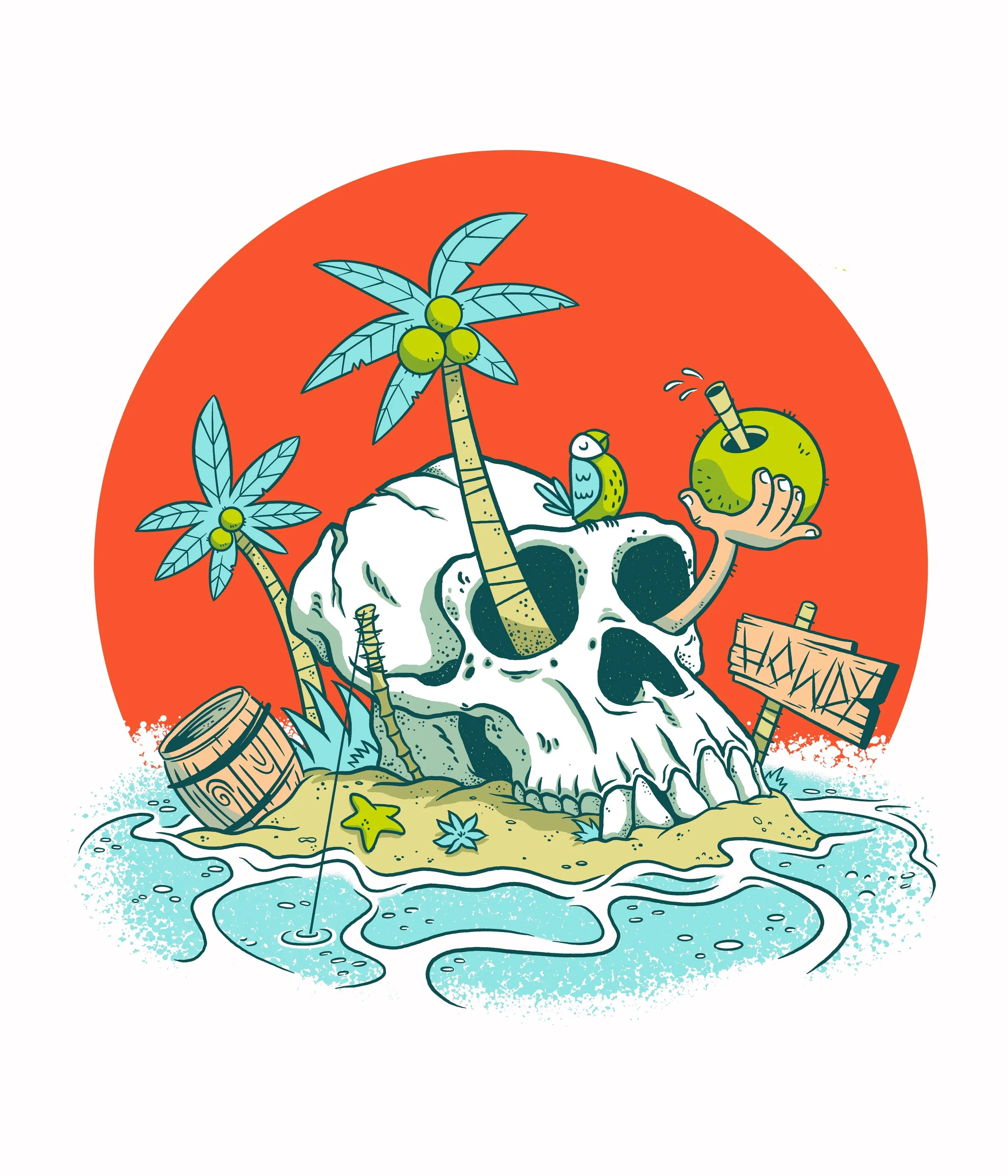 Skull Vacation T-Shirt Graphic