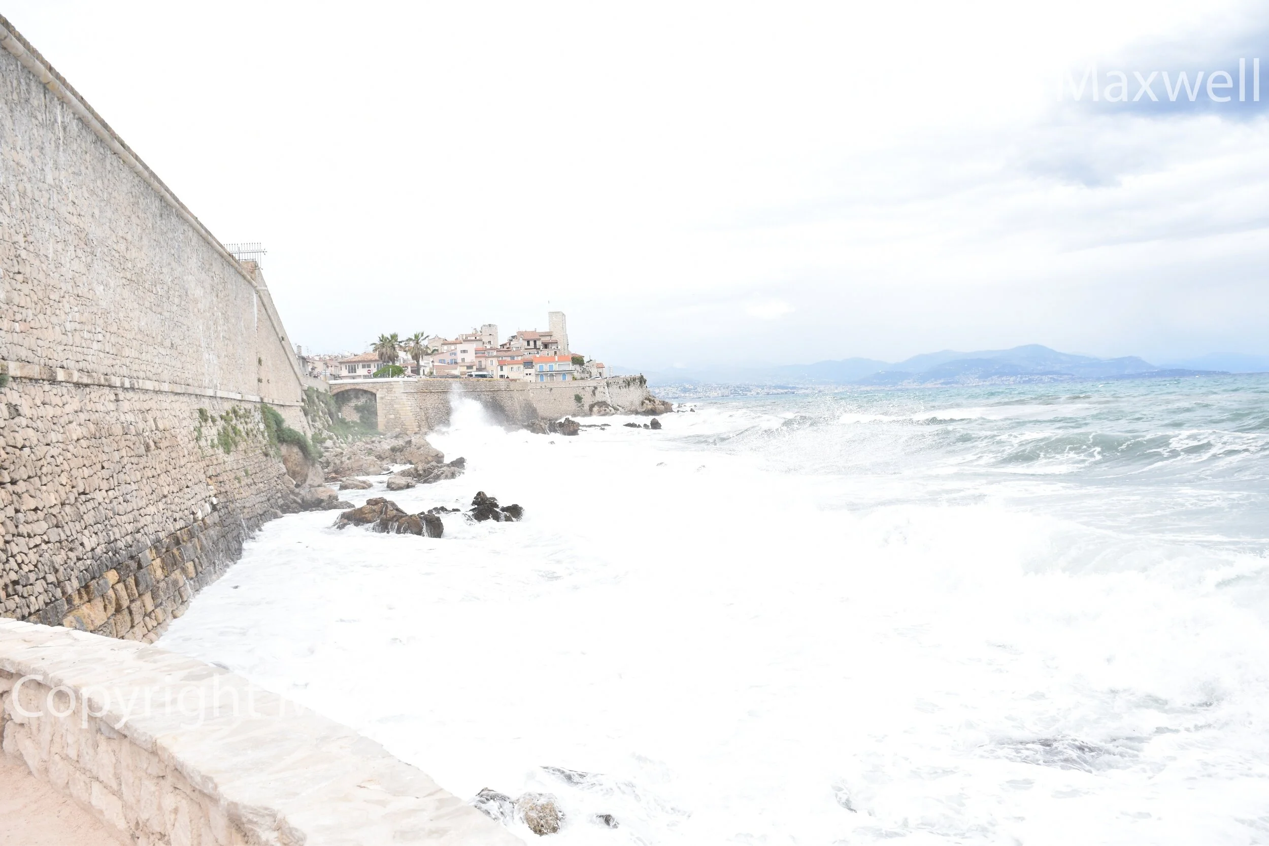 Antibes and Stormy Surf (France)