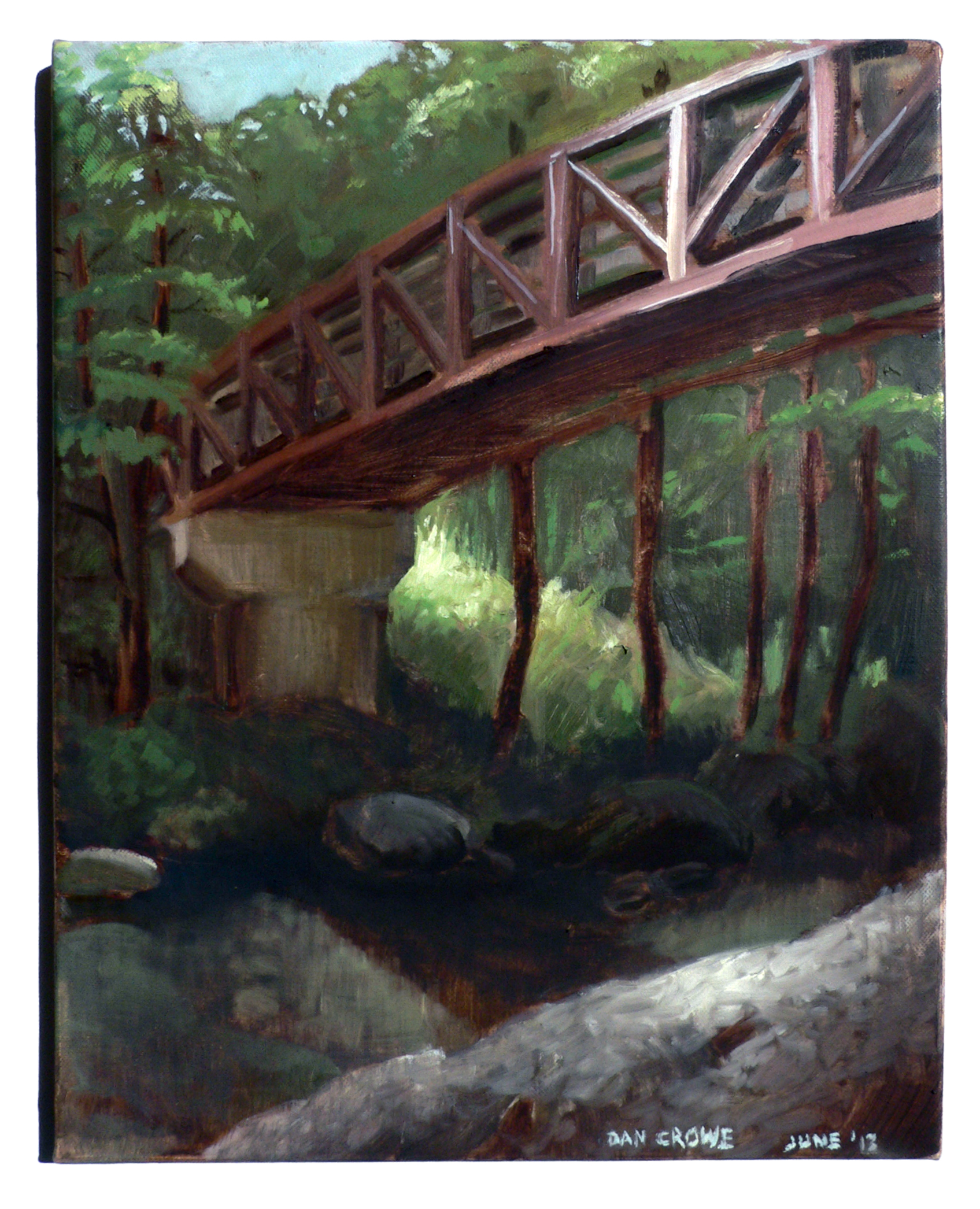   Brandy Creek Bridge, Whiskeytown, CA , 14 x 10 in.  Oil on canvas. Available for purchase. (2013) 