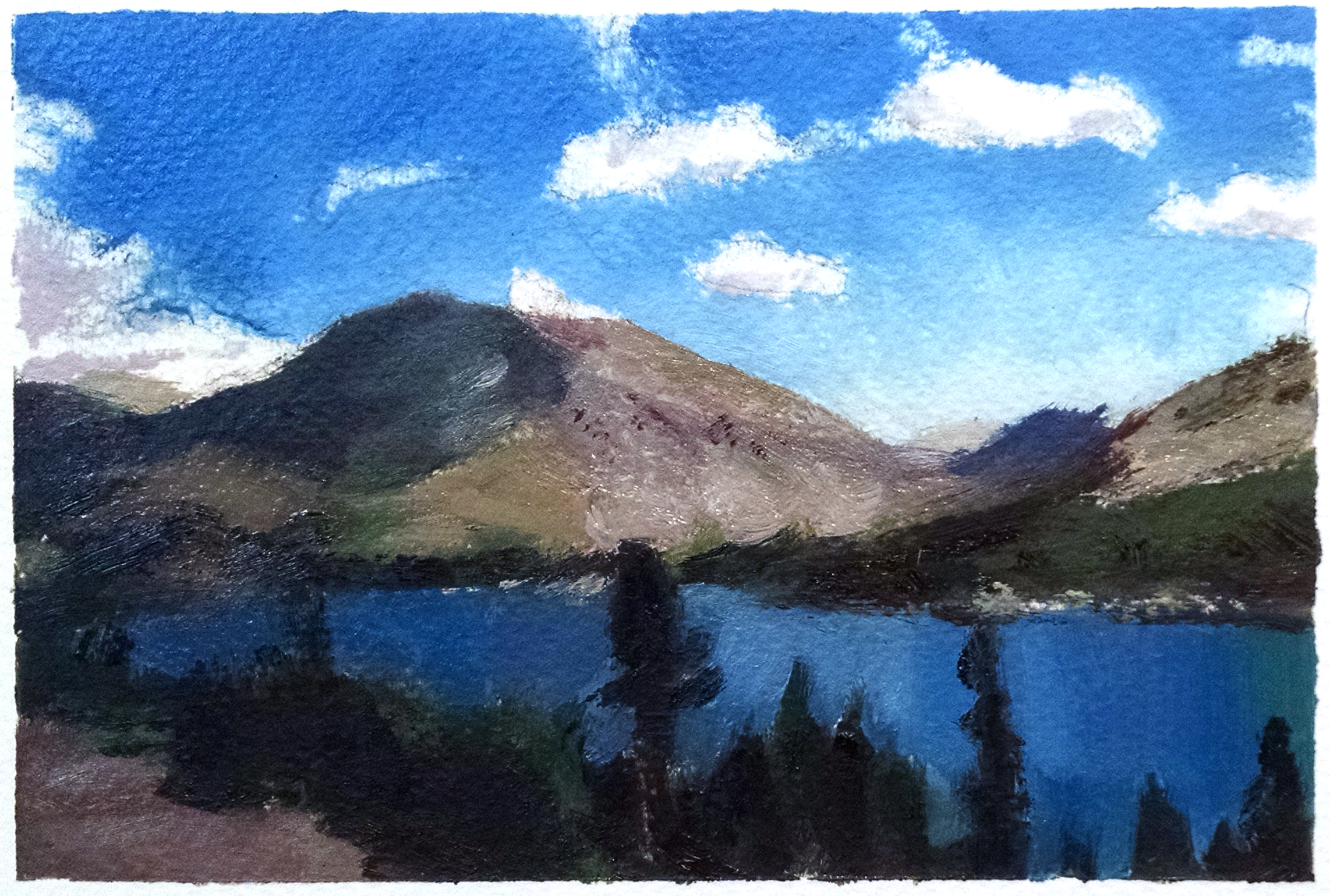   East Yosemite Lake , 4 x 6 in.  Oil on paper. Private collection. (2015) 