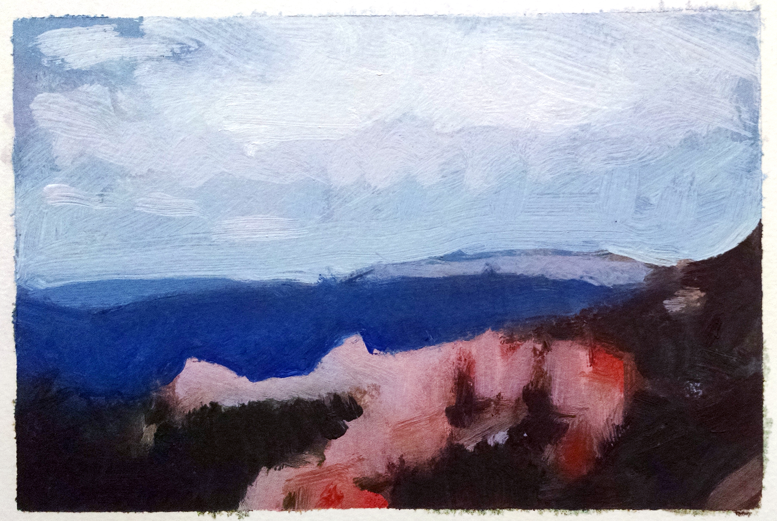   Bryce Canyon, Utah , 4 x 6 in.  Oil on paper. Available for purchase. (2015) 