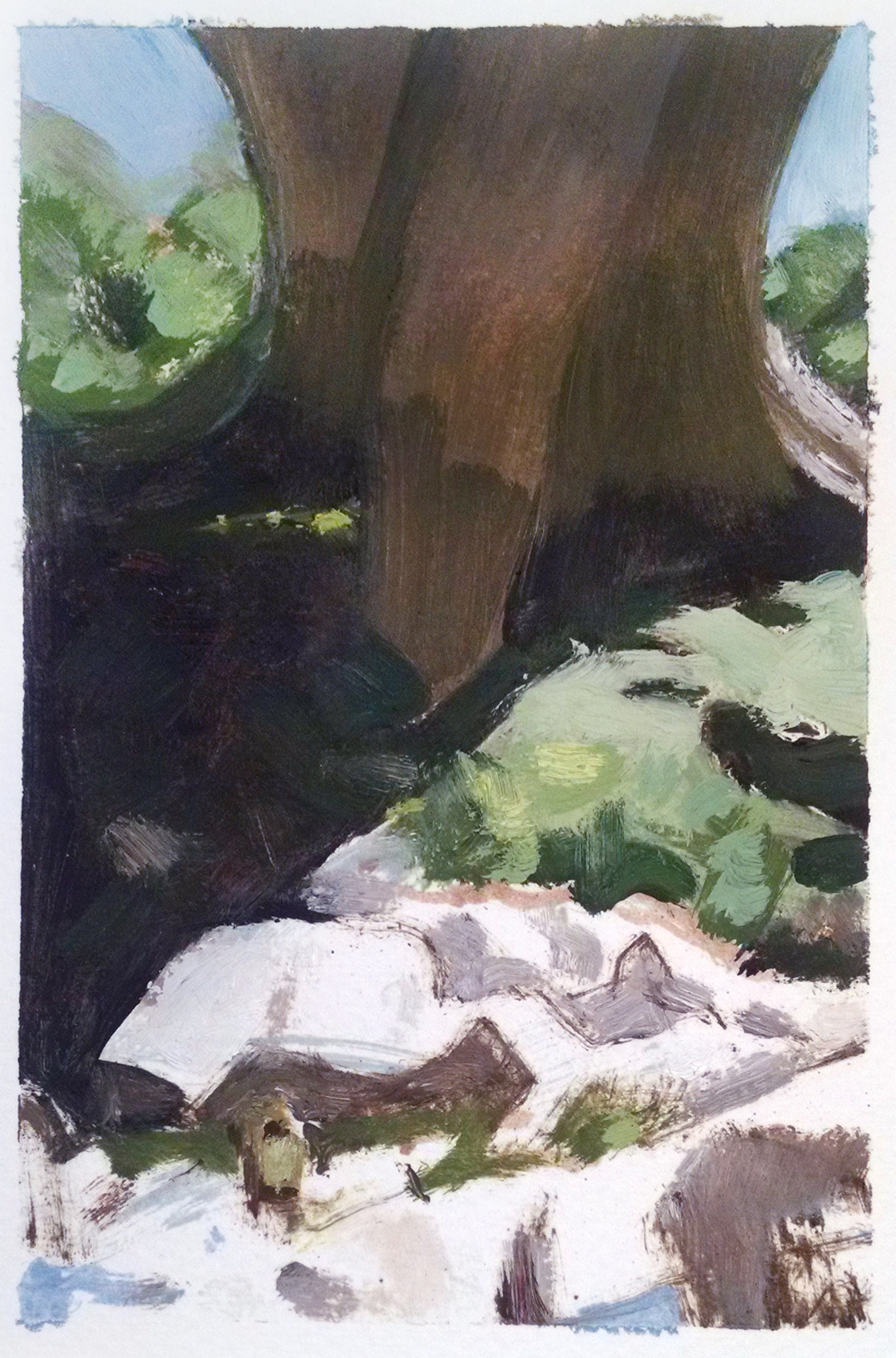   Karla at the Yuba River,  6 x 4 in.  Oil on paper. Available for purchase. (2015) 