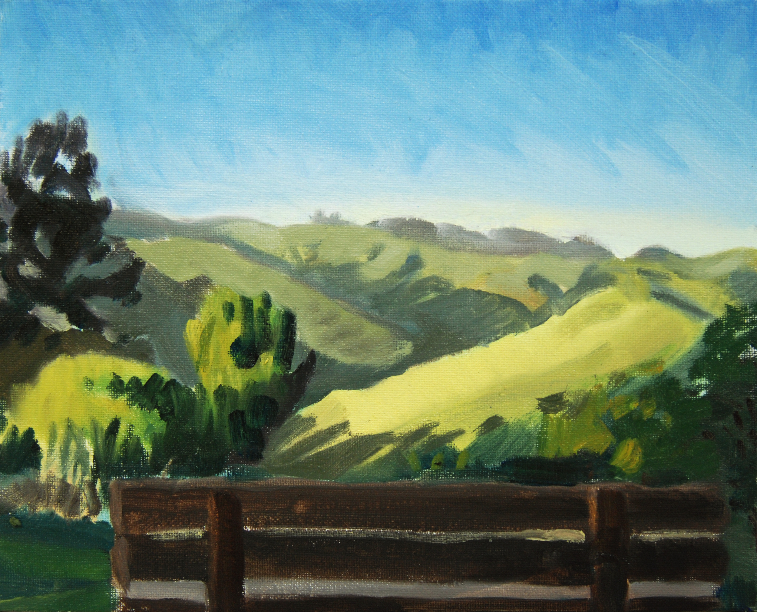  Berkeley Hills, Looking Inland , 8 x 10 in.  Oil on canvas. Private collection. (2015) 