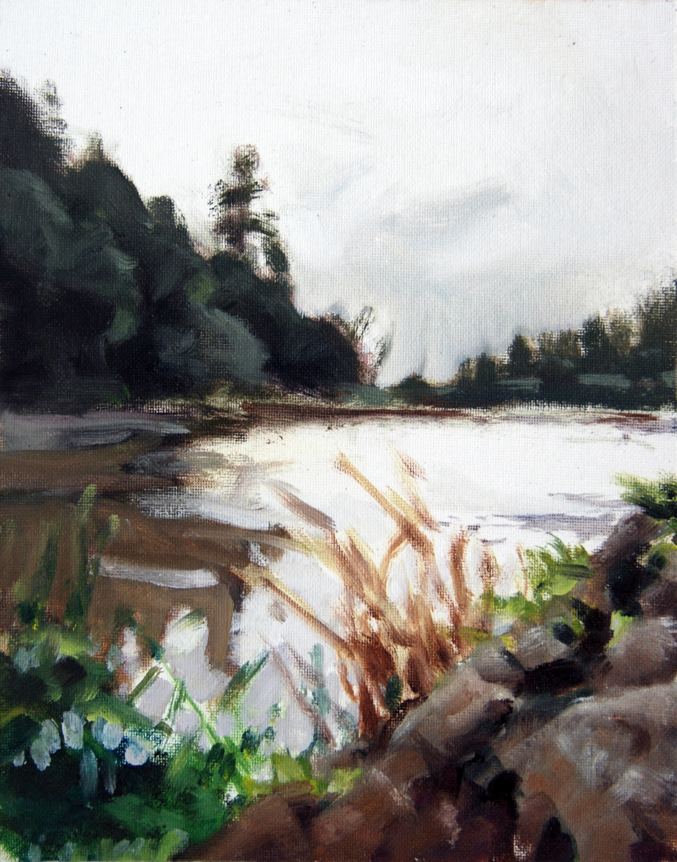   Lake Temescal, Overcast , 10 x 8 in.  Oil on canvas. Private collection. (2015) 