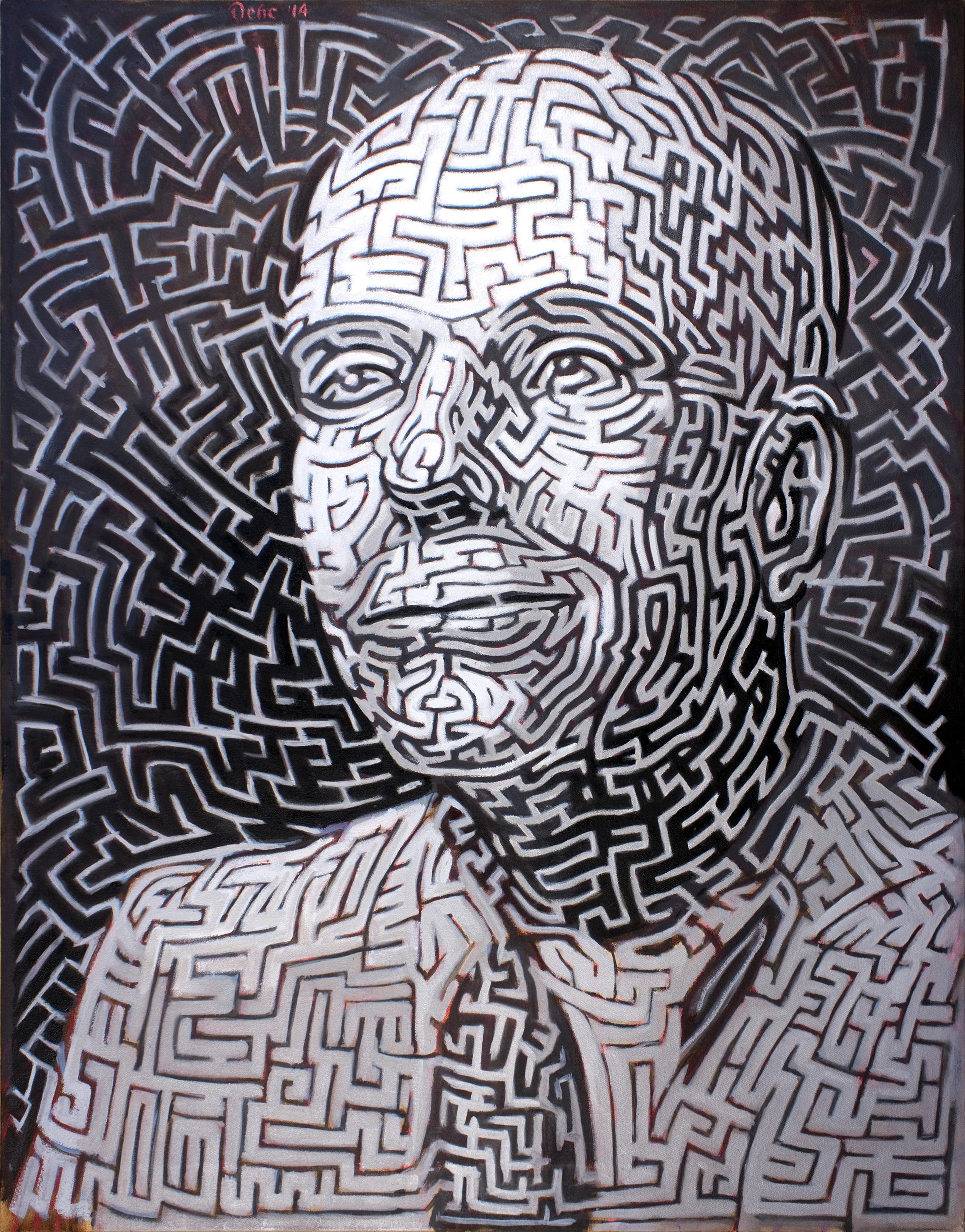 Jorge Luis Borges , 39 x 31 in. Oil on canvas. Available for purchase. (2014)