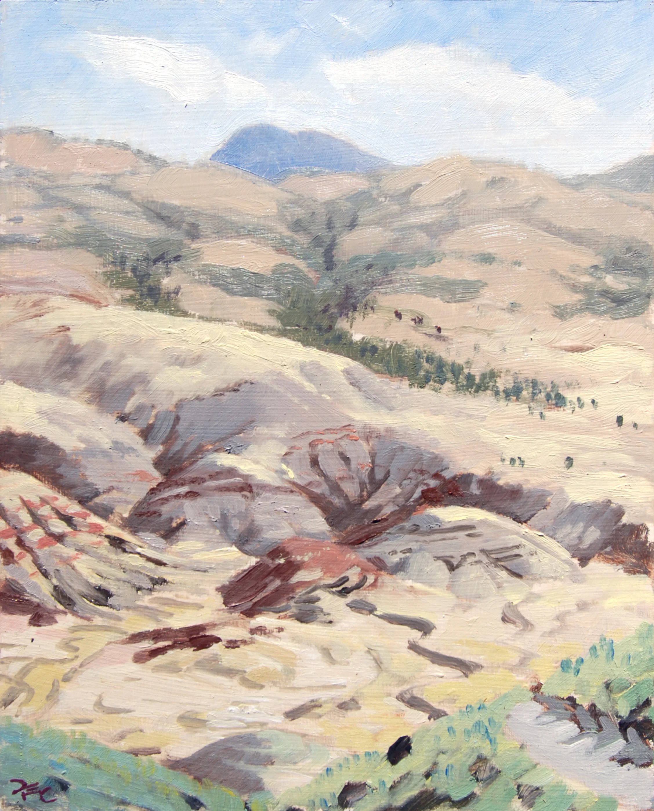 Painted Hills from Carroll Rim, 10 x 8 in. Oil on panel. Private Collection. (2016)