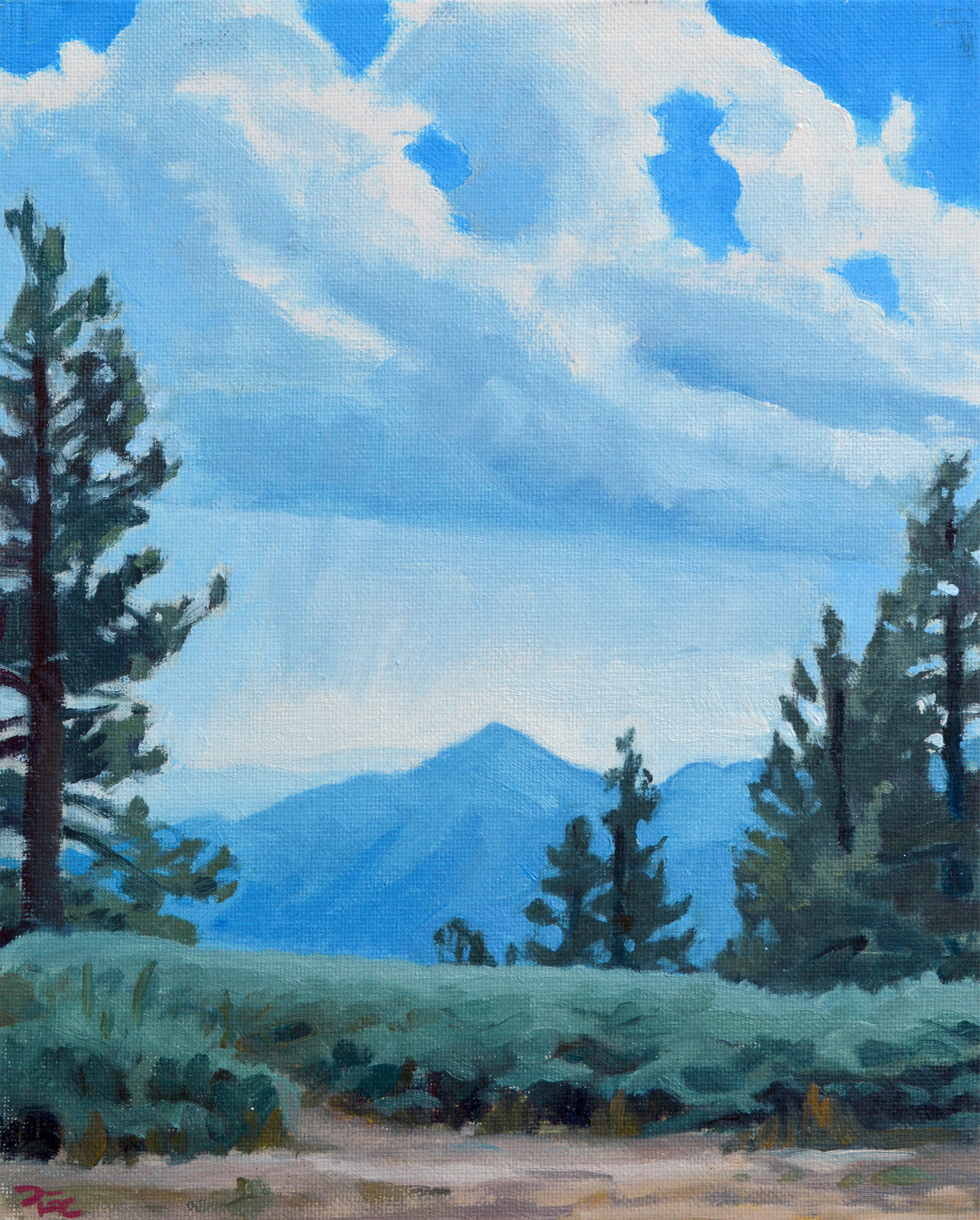   Monsoon over Wrightwood,  8 x 10 in.  Oil on canvas. In the collection of the National Park Service. (2017) 