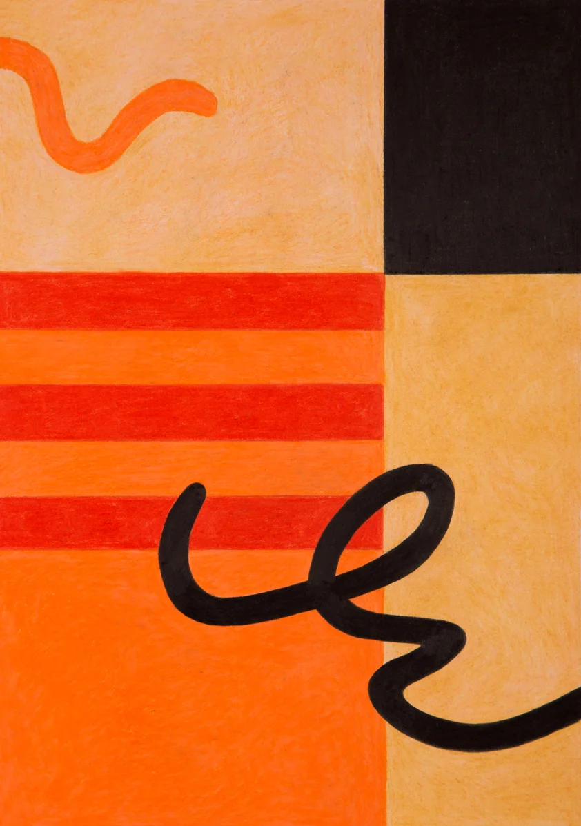 Ruby Chew, Orange Series 3, Coloured Pencil on Paper, 2018