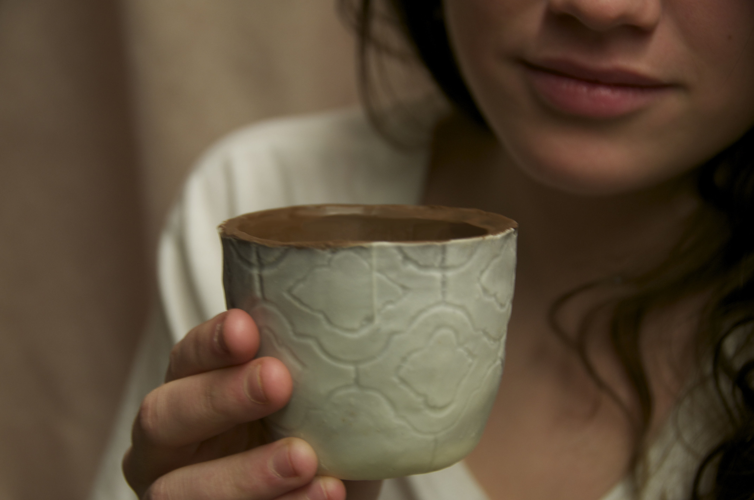 Milk Chocolate Cup with White Chocolate Glaze