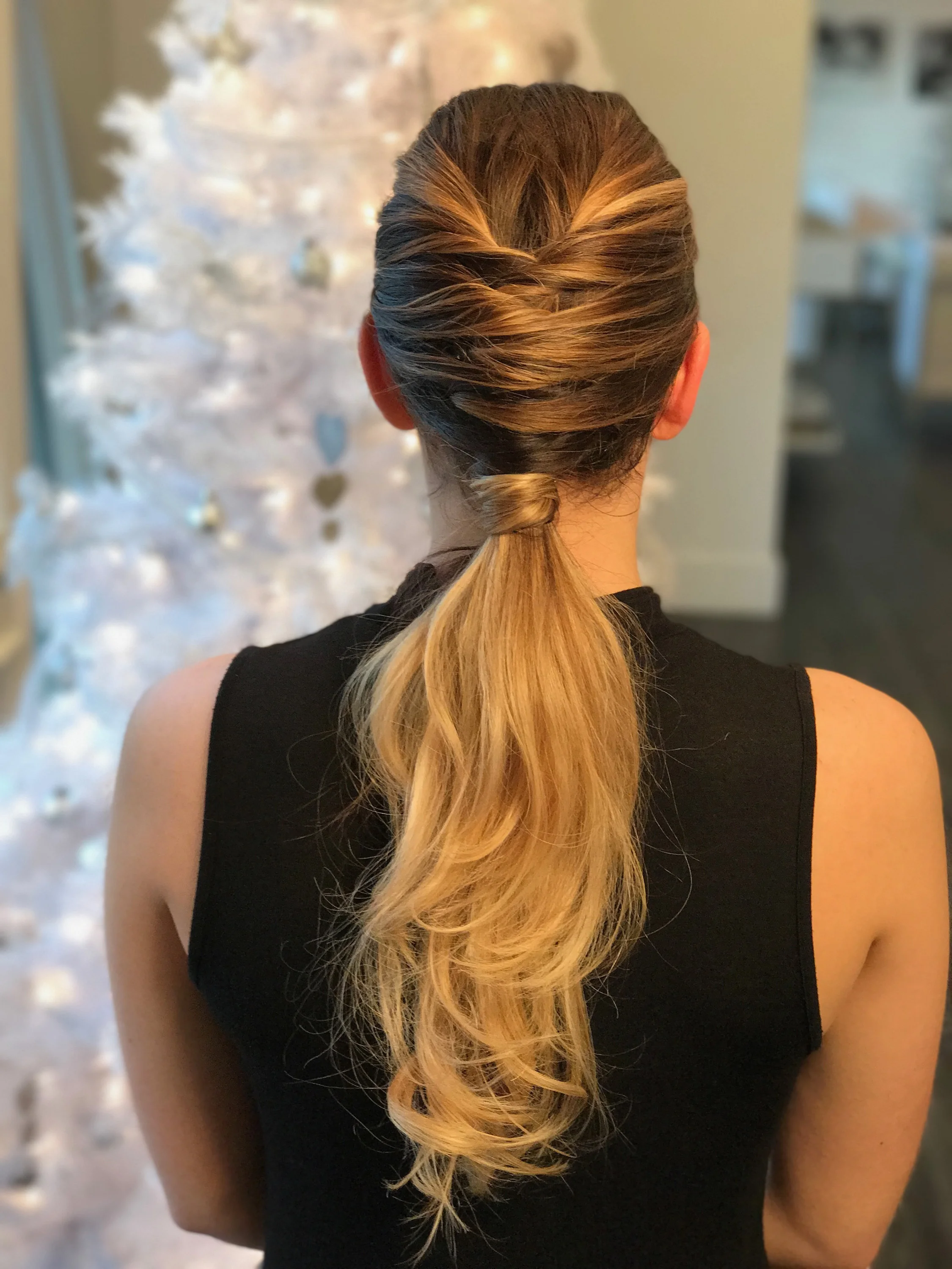 Glam up any party dress with this perfectly polished ponytail | Styled by Allie