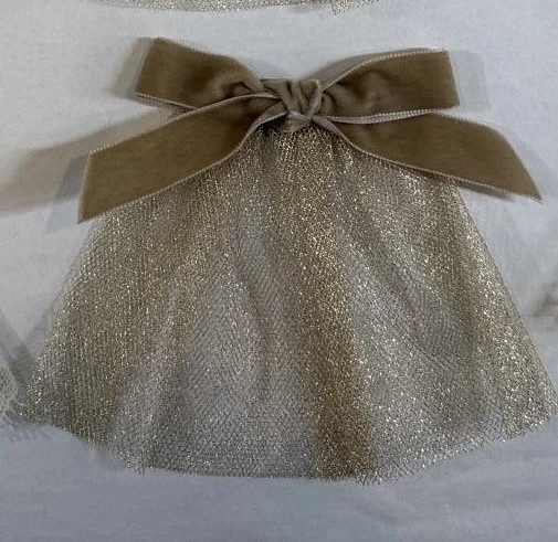 Gold Mesh Doily Cape with Velvet Bow
