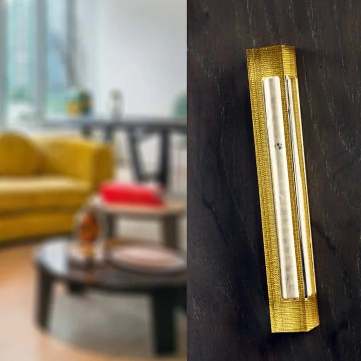 Apeloig Acrylic Mezuzah Holder-Gold