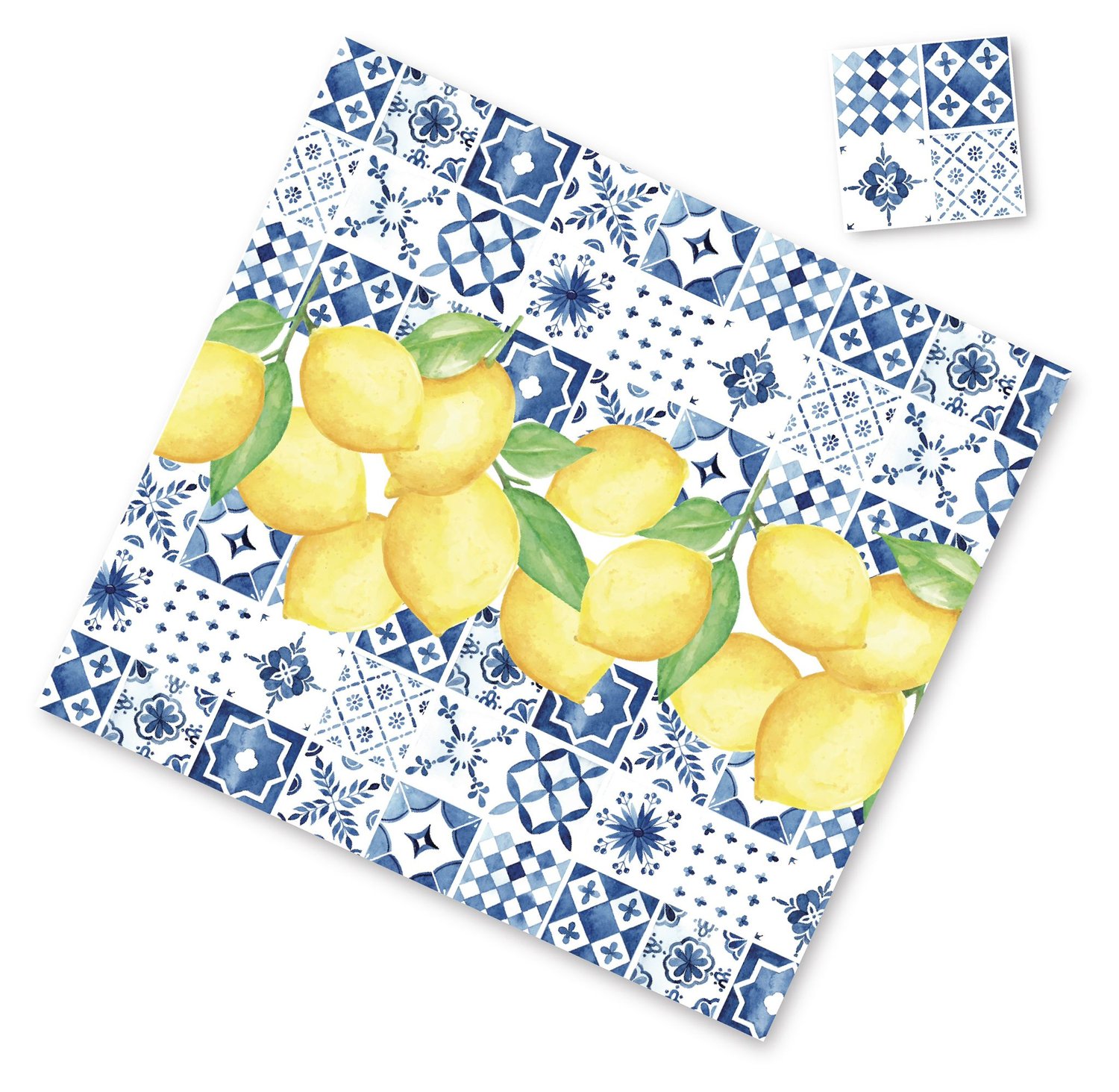 Lemons Italy Tuscany Sicilian Tiles Washi Tape Set (#W083)