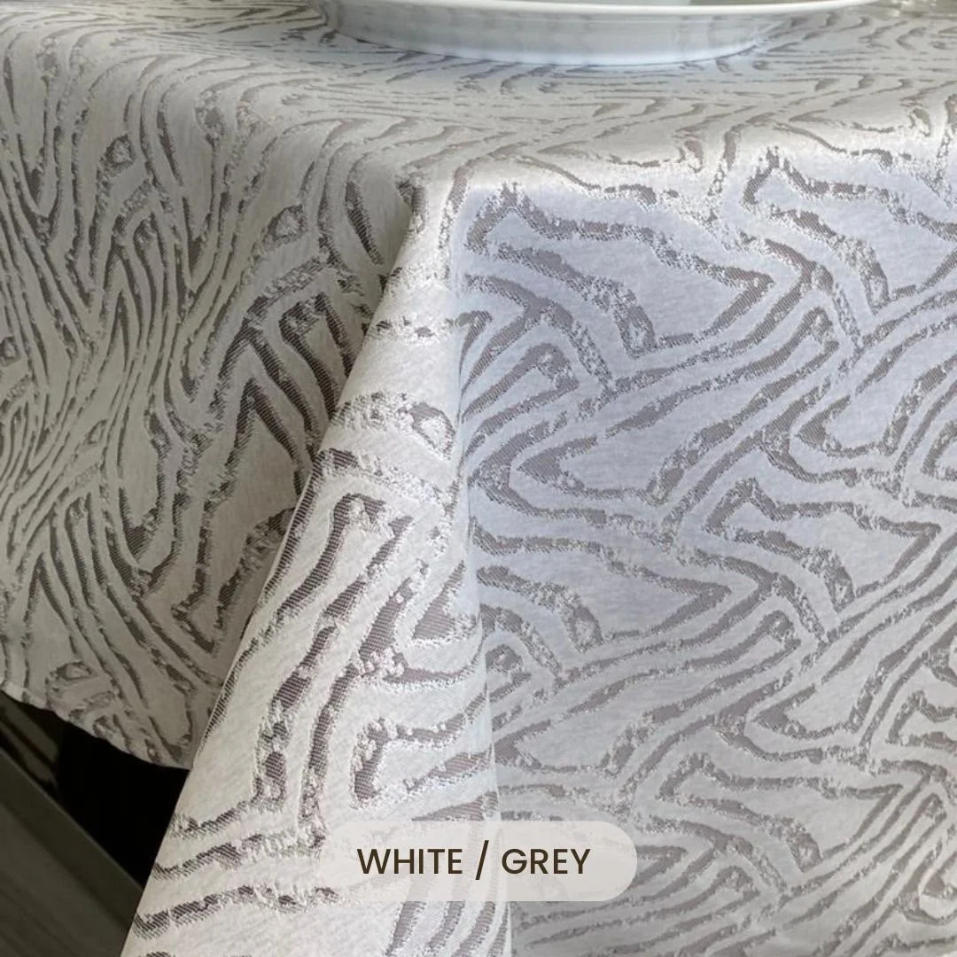 Daniella Metallic Print 70" x 120" in Six Color Ways with Option of Coordinating Napkins