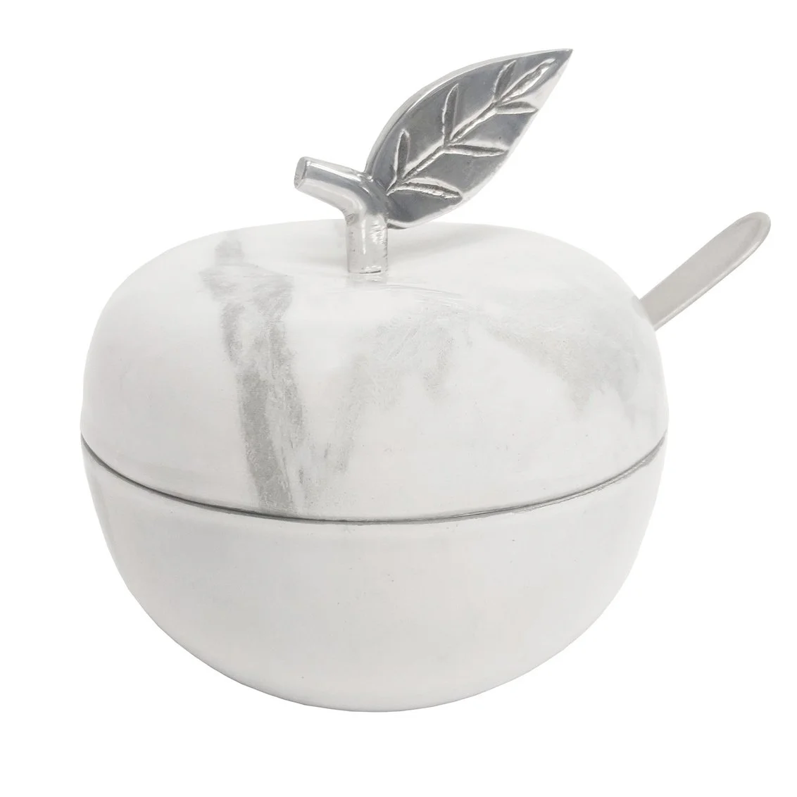 godinger white marble honey jar.JPG