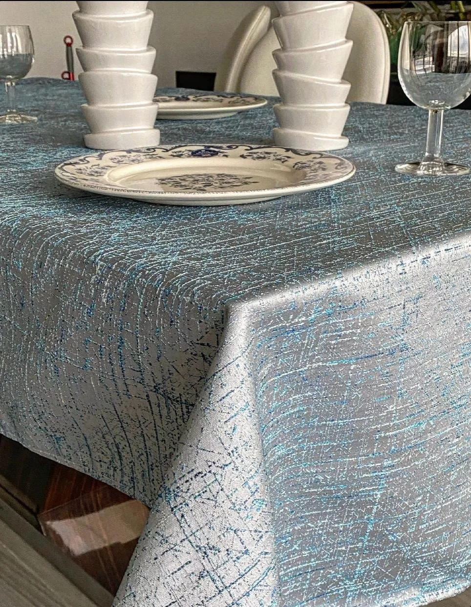 tablecloth silver and turquoise.JPG
