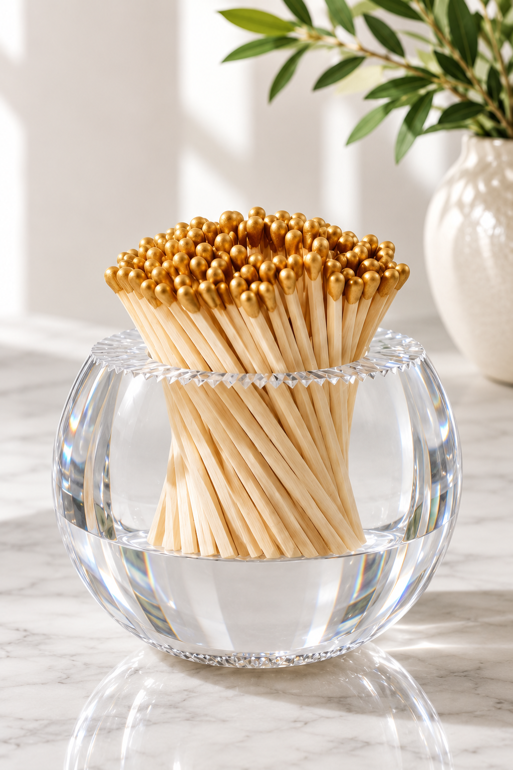 TART Acrylic Orb Match Holder-Gold Matches