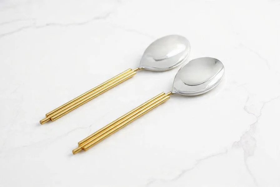 Gold Deco Salad Servers