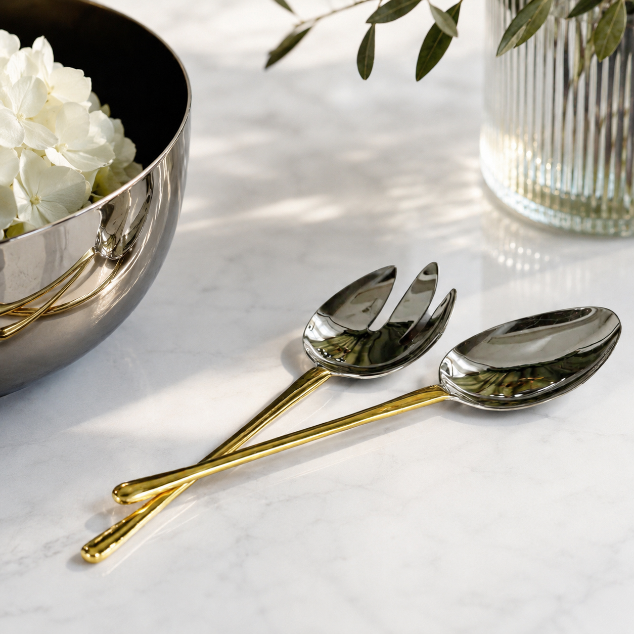 Gold-Plated Salad Servers