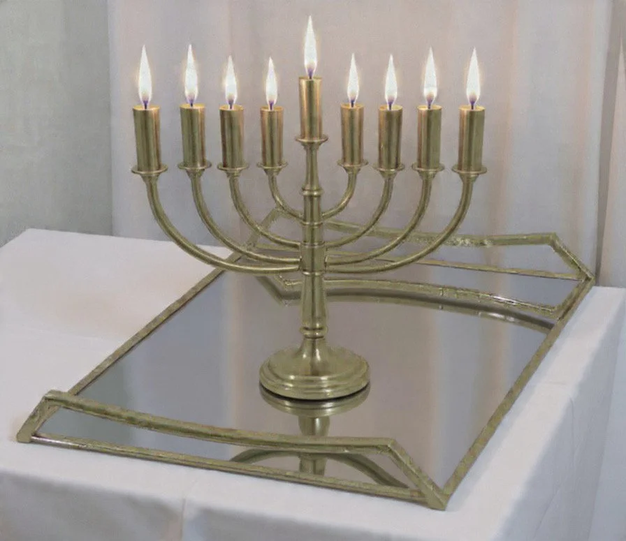 Mirrored Tray with Concave Handles