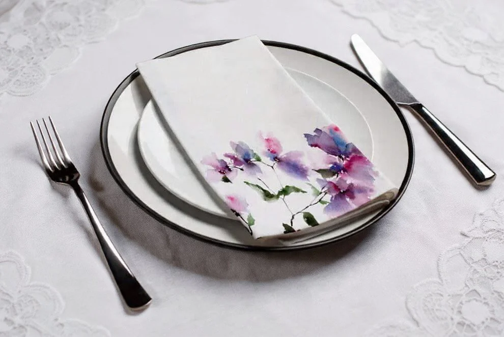 Floral Stain Printed Guest Towel/Napkin